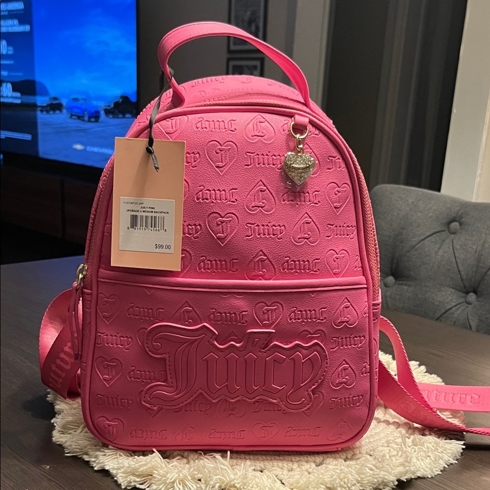 Juicy Couture Embossed Pink Backpack BRAND NEW with tags
